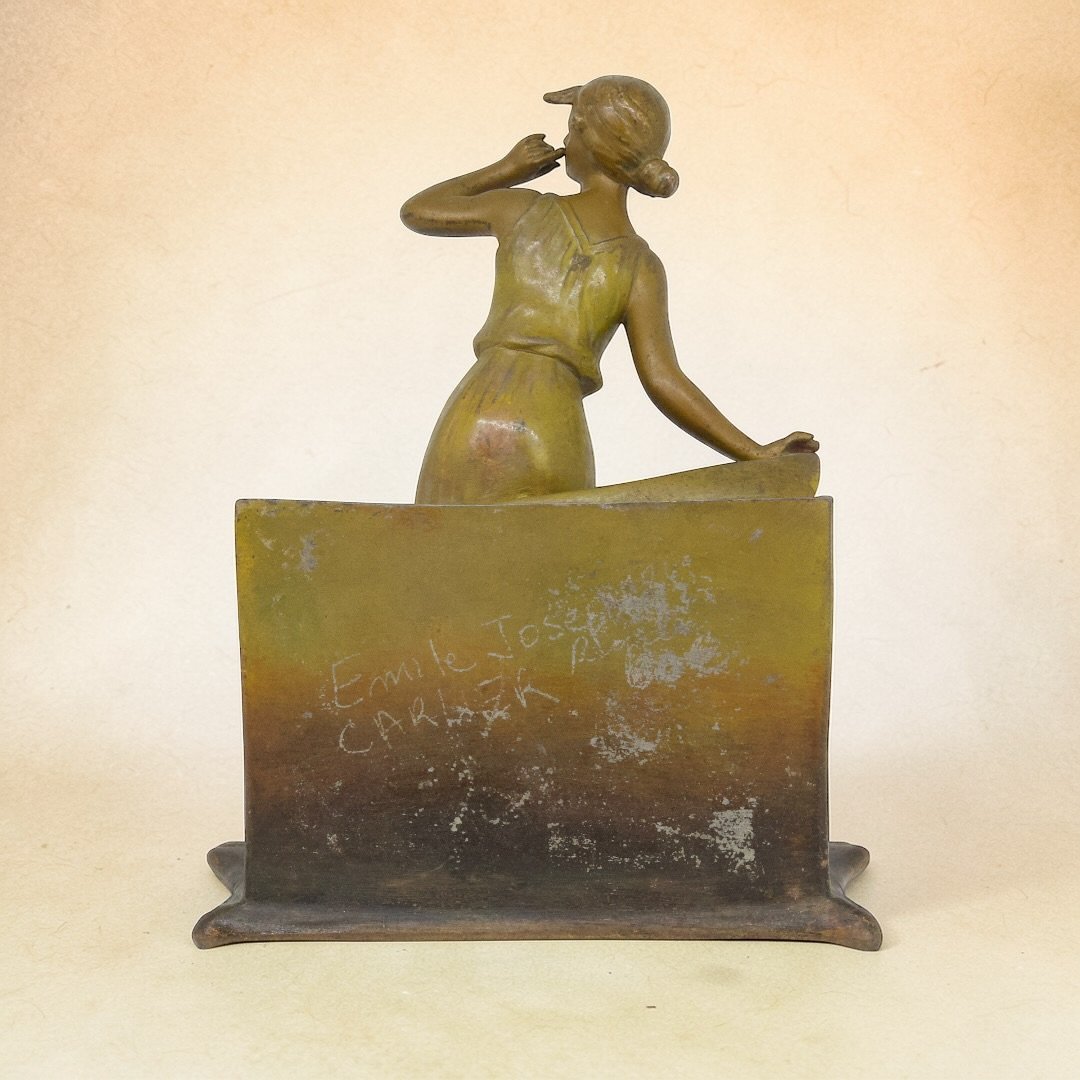 Émile-Joseph-Nestor Carlier - Portabiglietti Art Nouveau - Francia Fine XIX Secolo-photo-2